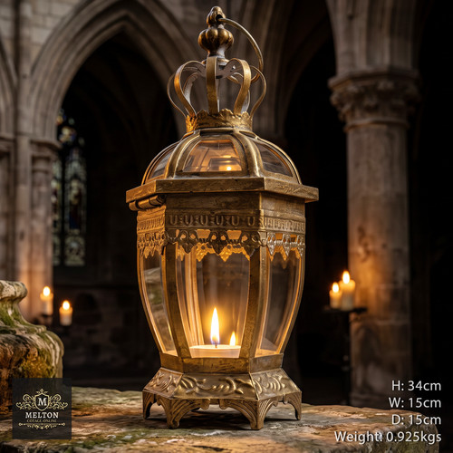 Candle lantern metal glass - lantern,