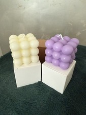Bubble Candle Set Of Two White