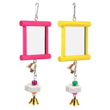 2pcs Bird Swing Mirror Toy