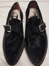 V rare Diano style (no 9266) black pony hair/ suede shoes size 8 VGC   