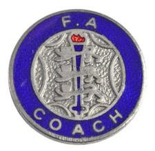 Vintage Old The English Football Association FA Coach Enamel Brooch Badge