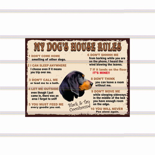 Dog house rules metal - my,