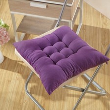 4 Chair Seat Cushions Pads Cushions Tie on Garden Kitchen Tufted Cushion Purple