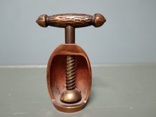 Vintage GERMAN GES GESCHUTZT COPPER/ BRASS WALNUT SHAPE NUTCRACKER Screw Type
