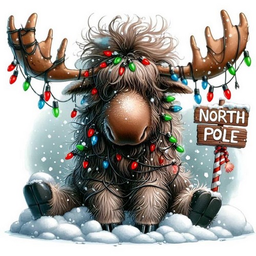 Christmas moose cross - (2),