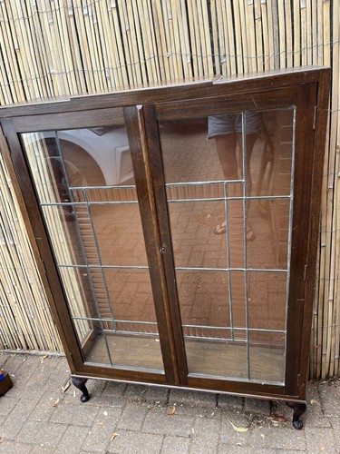 Antique oak wooden display - wooden,