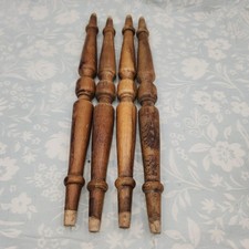 4 Vintage Brown Spindle turned