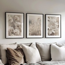 Neutral Floral Wall Art Set -