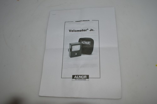 Alnor velometer owner s - alnor, owner's