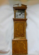 17.5" Wall Mountable Oak Grandfather Clock Secret Jewellery/Key Holder - Quartz