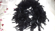 Beautiful Black Real Feather Scarf, Stole Showgirl Approx. Length 70" ??
