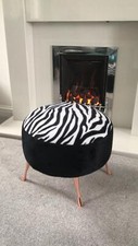 uk new footstool Pouffe zebra