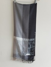 Pashmina Shawl Wrap Scarf 70% Pashmina 30% Silk. 190cm X 72cm. Grey Pre Loved