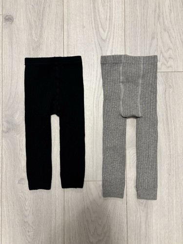 Girls ribbed leggings - x2,