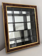 Vintage Display Cabinet Small Mirrored Back With Door Tortoiseshell Effect 1980