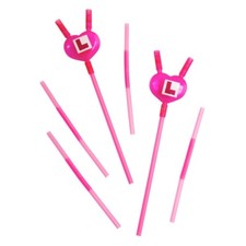 Hen Party  Curly Heart Straws