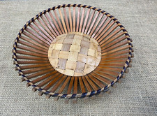 VINTAGE 1960/70s MID CENTURY TIKI BOHO WOODEN FRUIT BOWL BASKET