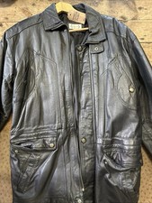 Plain Black Leather Jacket Men's