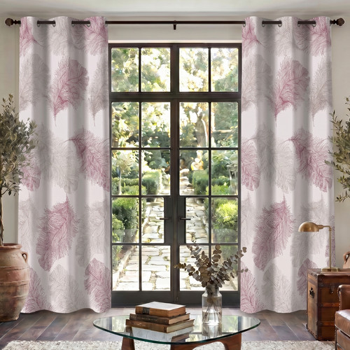 Floral blackout curtains pair - floral,