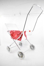 Vintage Doll Pram Red White