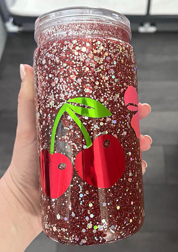 Cherry bow glitter snow - cherry,