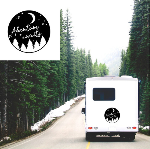 Adventure awaits sticker large - adventure,