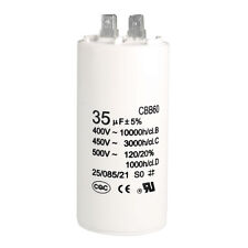 CBB60 Run Capacitor 35uF 450V AC Double Insert 92x44mm White for Pump Motor