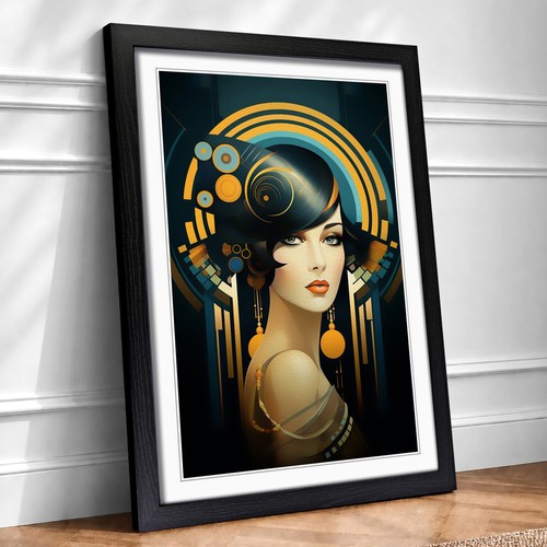 Art deco woman tachisme - deco,