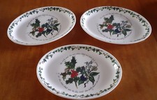 PORTMEIRION ~ 3 VINTAGE HOLLY & THE IVY OVAL SERVING/STEAK PLATES RARE