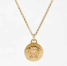 Versace - Brand New Medusa Head Oro Pendant Necklace Gold Tone & Box - genuine 