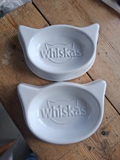 Whiskas Ceramic White Bowls
