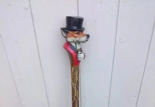 Wooden walking stick hand