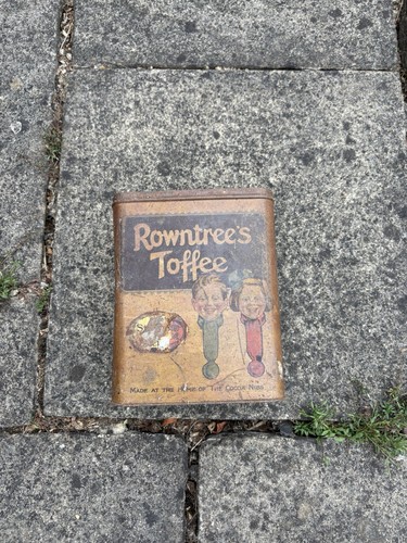 Vintage toffee tin - vintage, lid