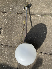 1950'S OPALINE GLOBE LIGHT FROM CANE HILL HOSPITAL RECLAIMED ORIGINAL CHROME