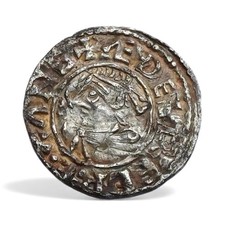 Saxon Aethelred II Silver Hammered Penny Coin, Last Small Cross, Chester Mint