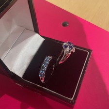 2 SILVER PLATED BLUE STONE