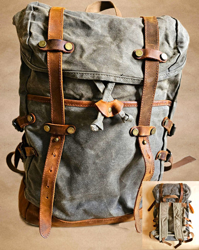 Waxed canvas leather - waxed, and
