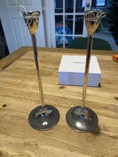 Pair of silver plated love knot candle stick holders (VERA WANG)