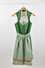 Steindl Trachten Tyrolean Dirndl Dress Set Red & Green 100% Cotton EU Size 34  