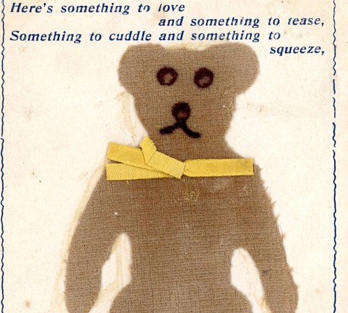 Postcard real cloth - , plush