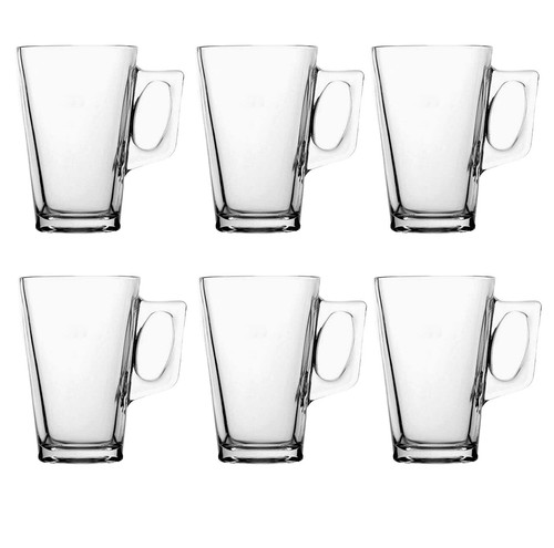 Latte glasse mugs printed - x6,
