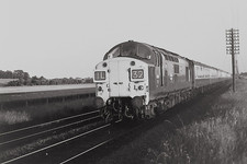 35MM RAILWAY NEGATIVE PRE-TOPS CL. 37 67XX WITH SHEFFIELD PASSENGER 1970