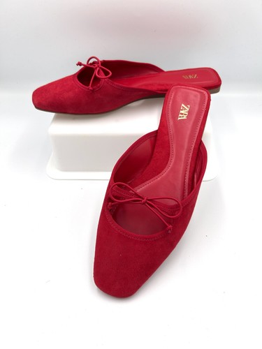 Zara suede slip mule - suede,