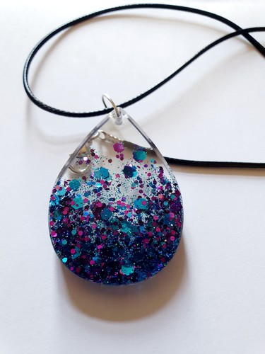 Handmade resin necklace large - handmade,
