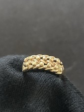 2-Row Small Keeper Ring 9ct 9kt 375 Yellow Gold (Size I 1/2, US 4.25) 3.2g