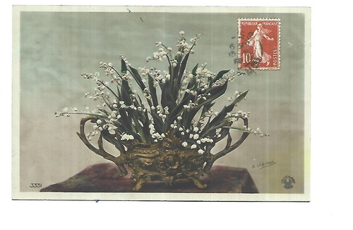 Fancy card muguet in gilded - fancy,