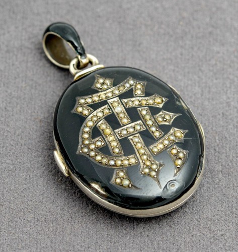 Antique victorian black enamel - antique,