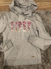 Lipsy Grey Hoodie Size Small Pink Sequins