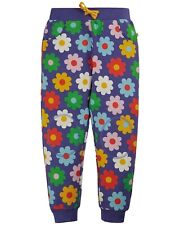 Frugi Girl's Big Floral Printed Snuggle Joggers - Purple/Mix Daisy (Imperfect)