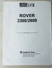 Leyland Rover 2300 /2600 Car Autotest  Brochure 1977